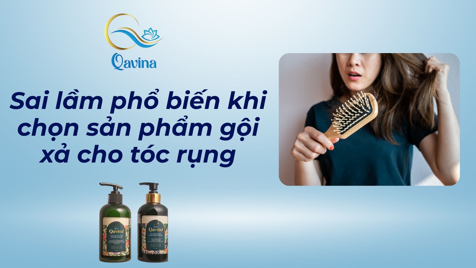 Bộ đôi dầu gội xả thảo dược Qavina